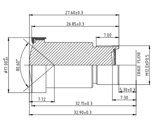 M Pixel 8MP Zwart HD HFOV Lens, TTL32.9mm High specification Car Waterproof ADAS Camera Lens