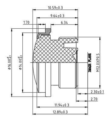 M12x0.5 Lens 1.28mm F2.2 van de Autocamera voor het Drijven van Registreertoestel