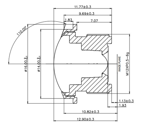 F2.0 0.95mm de Lens van de Autocamera, VGA Lens van de 360 Graad de Panoramische Camera