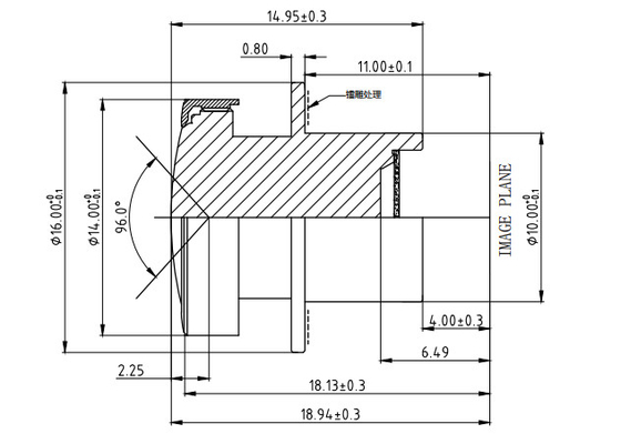 2MP/3MP DRM-objectief met maximale beeldhoogte Ø6.8 FBL/FFL 4.0 Car Wide-angle Lens,1/2.7&quot;,F/NO2.0,TTL18.94mm