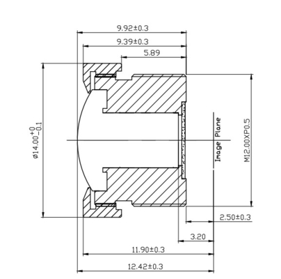 1.7±5% mm EFL Vehicle Camera Lens met een beeldkwaliteit van 1,3 MP/2 MP FBL/FFL 2.0