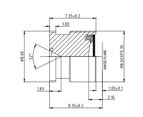 1.3/2M HD Driver Fatigue Monitoring System,EFL4.95 Wide Angle Lens UV Glue Ø6 MAX Beeldhoogte