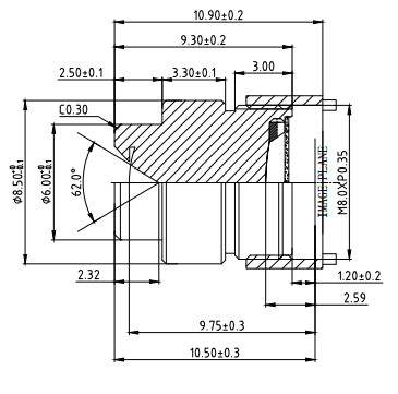 Ø8.0(AA) EFL4.32mm Auto Digitale Vermoeidheid Monitoring Lens 1.3MP/2MP High-definition Car Lens