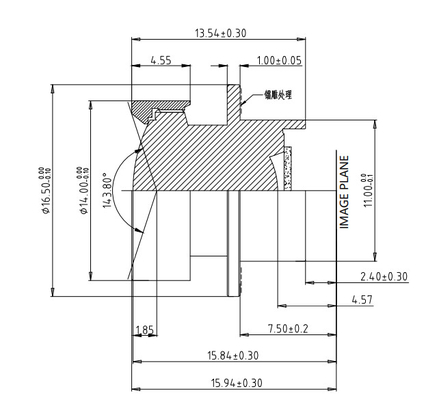EFL2.2mm Car Digital Cabin Management System Lens, voorkant met een diameter van Ø14,2MP hoge pixel