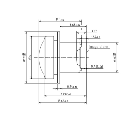 naadloze splicing AVM panoramische lens 3MP F2.03mm breed hoek schieten, nauwkeurige assistentie