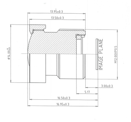 Zwarte camera met omgevingsbeeld EFL3.45mm