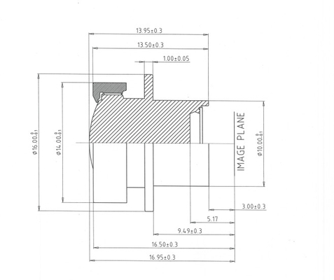 Zwarte camera met omgevingsbeeld EFL3.45mm