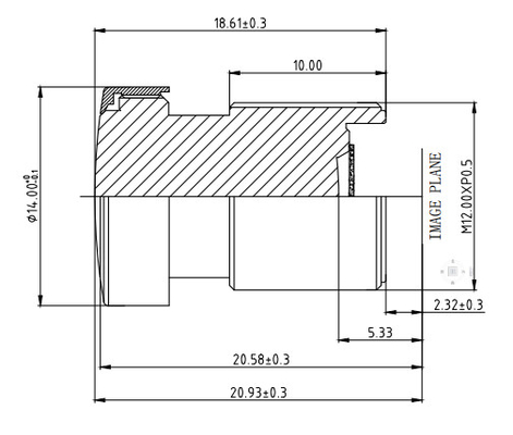 Track Offset And Range Recognition Autolens, Hoogresolutie Vervorming Controle Waterdicht Auto DVR Lens TTL20.93mm